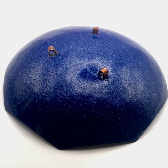 [vintage] Unsigned MCM Enameled Copper Footed Dish - Picture 9 of 14